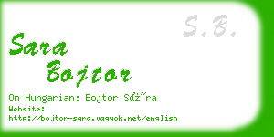 sara bojtor business card